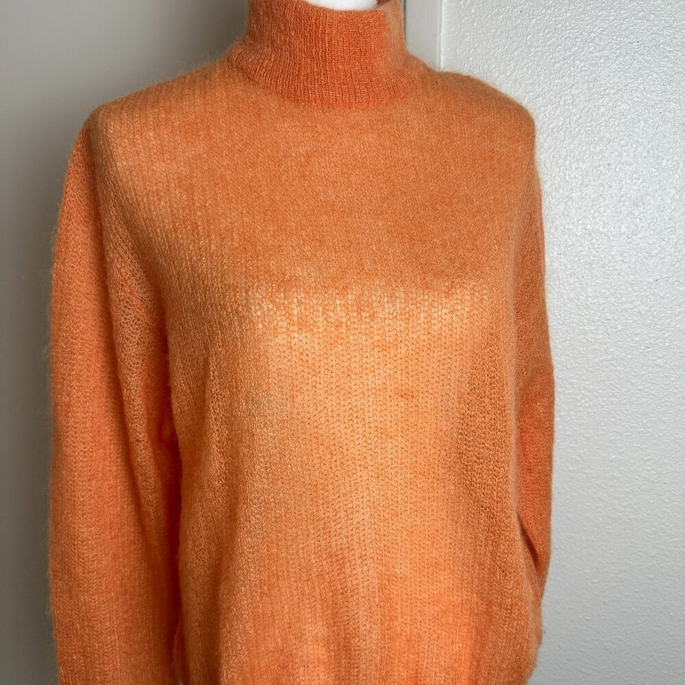 Italian Orange Pumpkin Mohair Sweater Size S -M